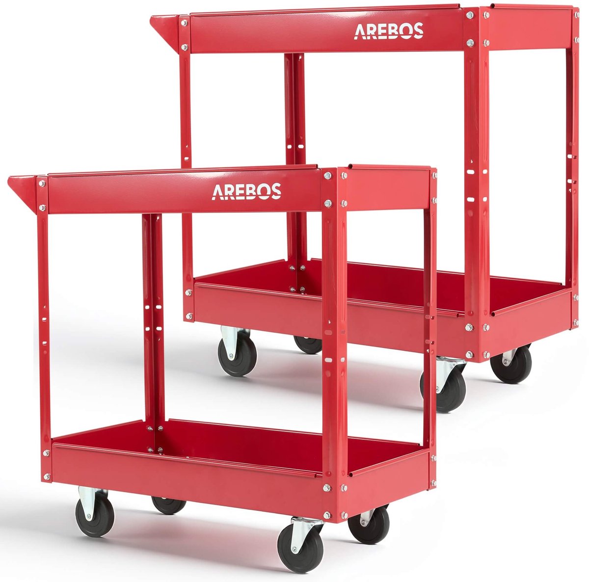 AREBOS 2x Werkplaatswagen Montagewagen Multifunctionele wagen met 2 laden