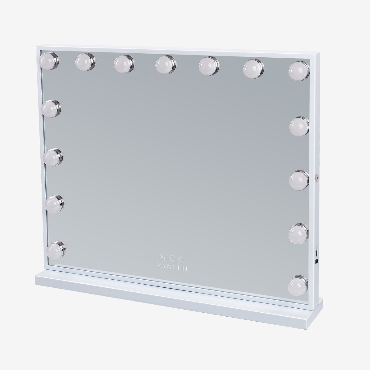 VANITII Grote Hollywood make-up spiegel met LED-Verlichting USB-Oplaadbare Desktop Metalen make-up spiegel (Opknoping) Wit