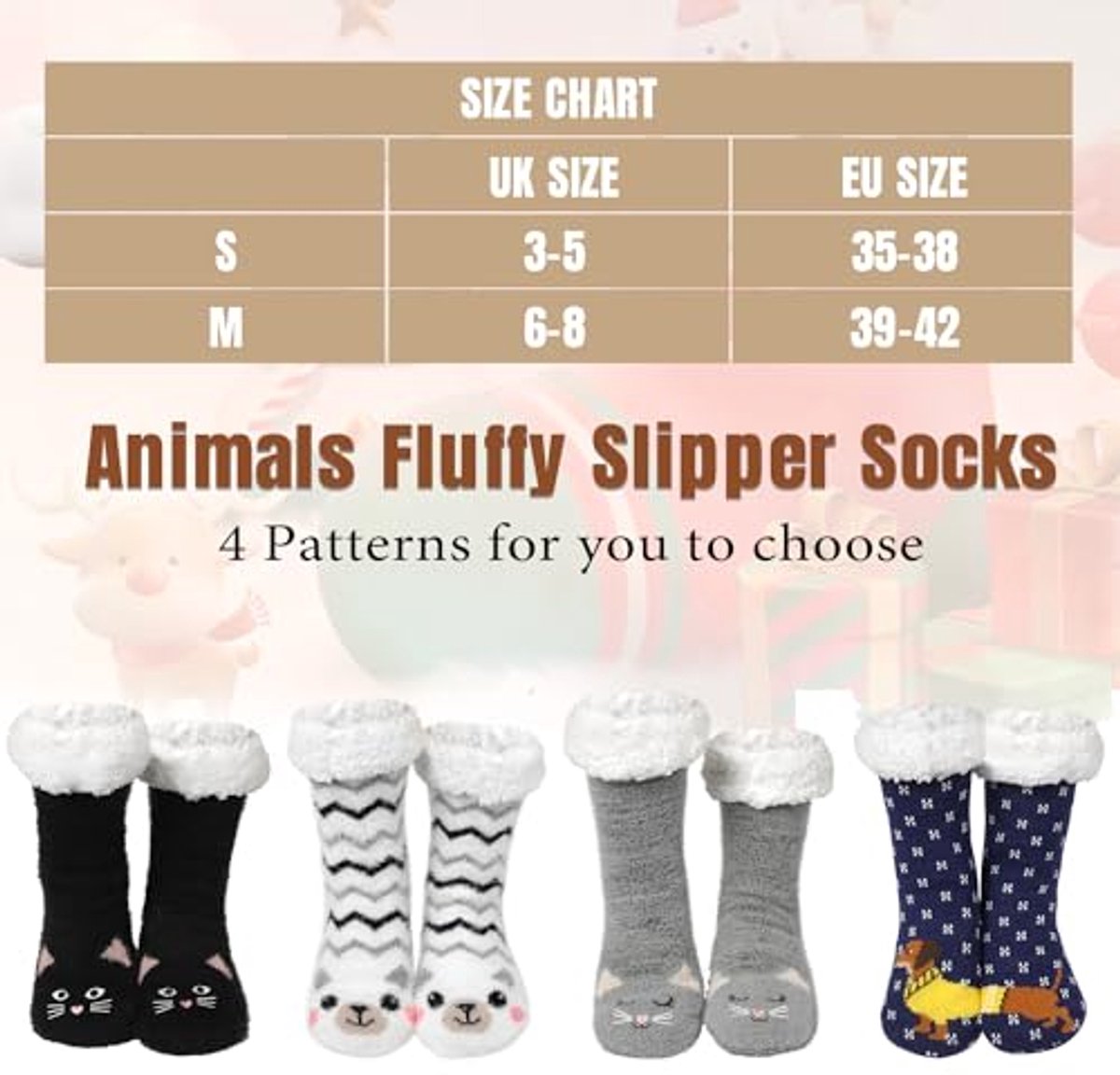 Warme pluizige pantoffelsokken voor vrouwen - Thermische antislip sokken voor de winter