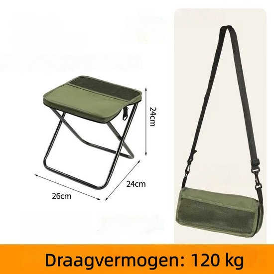1 stuk - Opvouwbare kruk voor buitenrugzak - Kruk voor pennenzak - Draagbaar en eenvoudig - Kampeeruitrusting - Kan worden omgebouwd tot schoudertas - Groen klein van Merkloos — afbeelding 2
