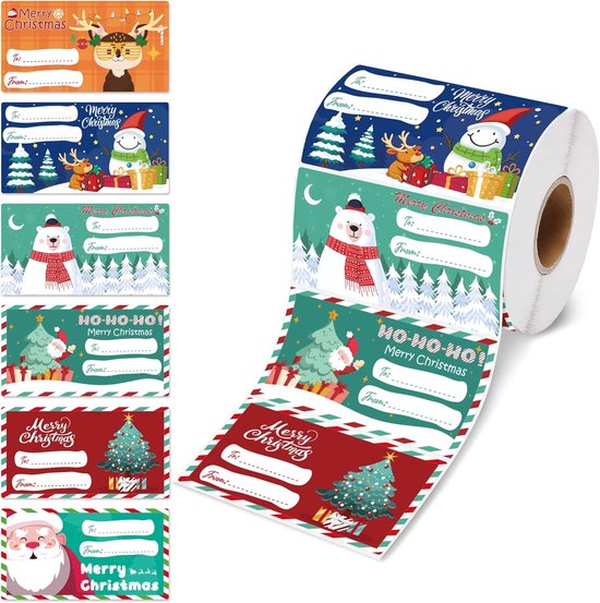 Kerstcadeau labels - 500 stuks kerstcadeaulabels - Kerstcadeaus voor vrouwen, mannen en moeders - Kerstinpakpapier - Kerstversiering - 2,95 x 1,6 inch