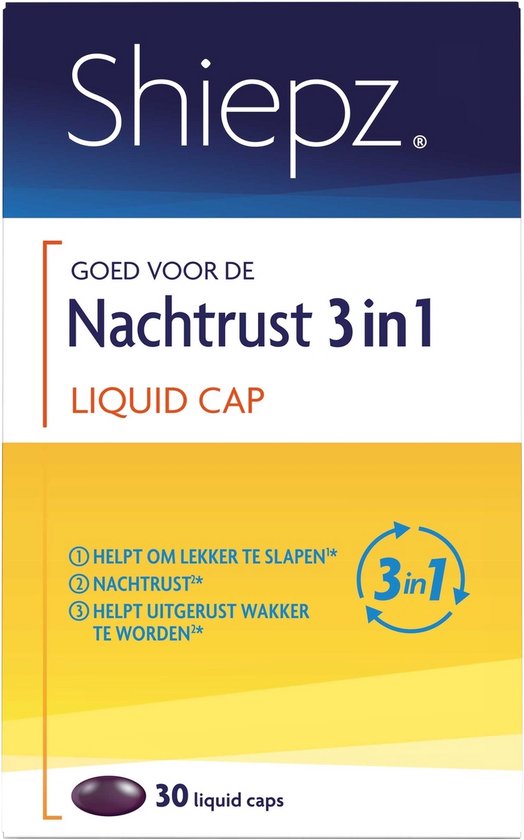 Shiepz Nachtrust 5 in 1 - Slaapmutsje helpt te ontspannen en geeft ontspanning dat helpt om lekker te slapen* - 30 liquid caps