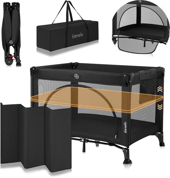 Lionelo Alice 3 In 1 Babybedje, Box En Reisbedje Campingbed Matras Met T25 Schuim 2 Hoogteposities Lichtgewicht 55 Kg Compact Opvouwbaar Ritssluiting Inclusief Draagtas Afneembare Wasbare Hoes 2173422680