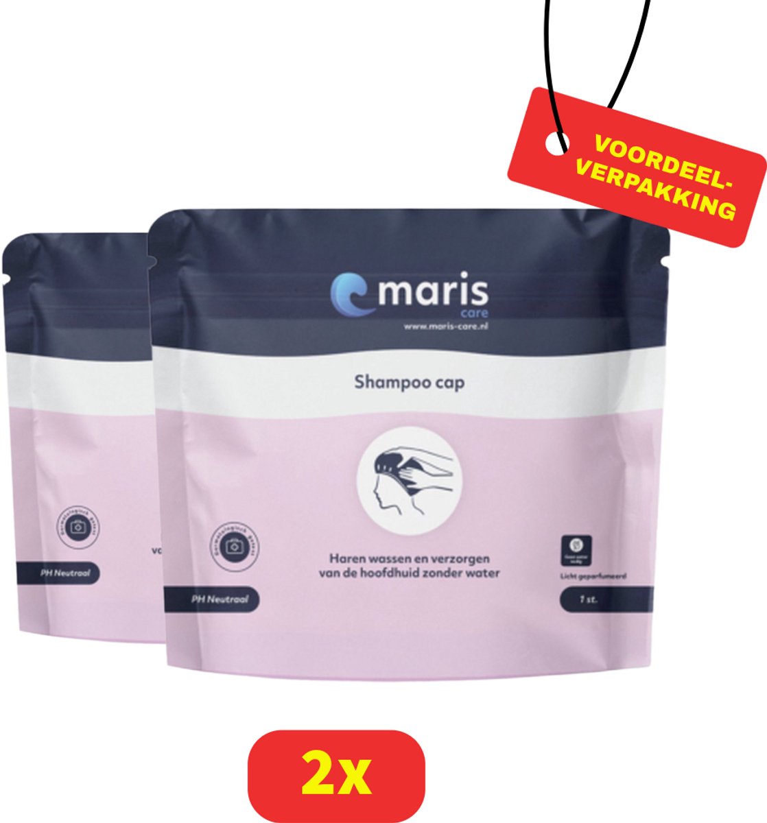 Maris care - Shampoo Muts - shampoo cap - haren wassen zonder water - 2 x 1 muts