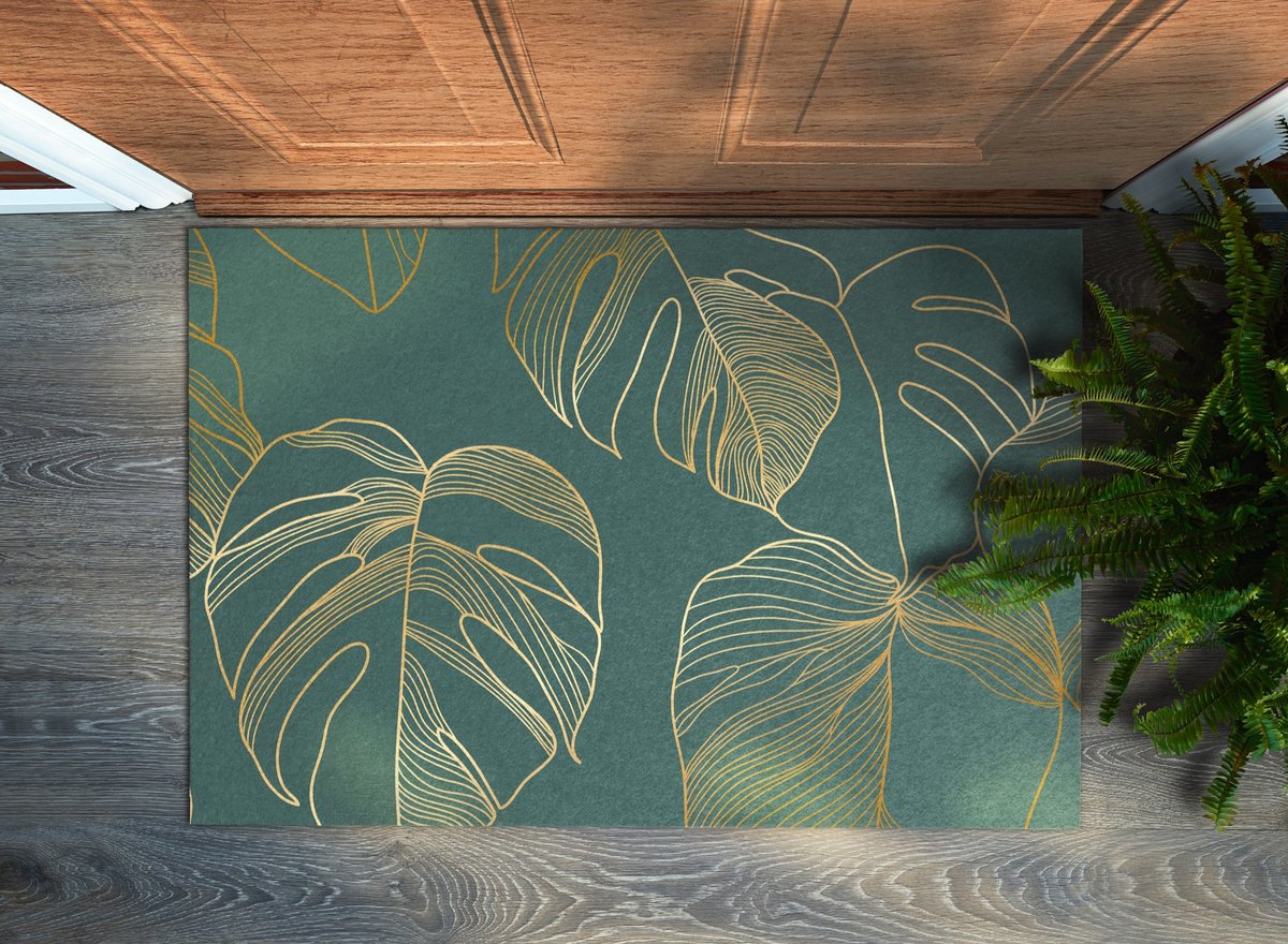 Coloray Deurmat voor binnen - Groente Deurmat Aan Huis - Monstera Bladeren Inloopmat Voord