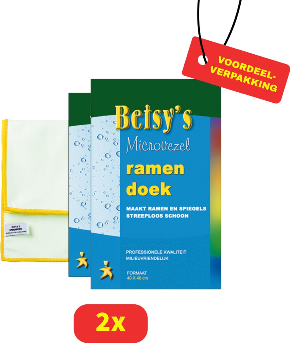 Betsy's microvezelramendoek - 40x40cm - 2 stuks Voordeelverpakking