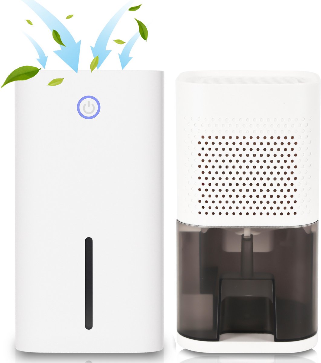 Luchtontvochtiger - 850ml Waterreservoir - LED - Vochtopnemer voor in Woonkamer, Slaapkamer & Badkamer - Dehumidifier - Wit