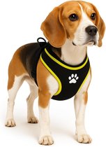 Harnas hond – honden tuigje – harnas hond anti trek – hondentuigjes – hondentuig anti trek – Flamingo Step&Go Tasha – zwart – maat M – A:53cm B:65-75cm x 20mm x 5mm
