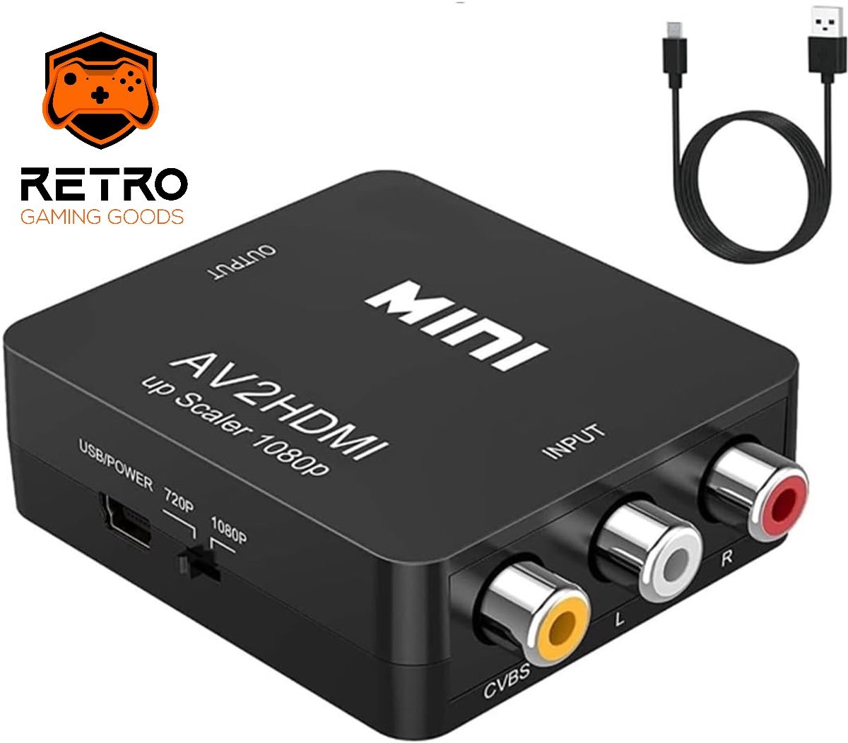 Retro Gaming Goods® - RCA naar HDMI-adapter - AV naar HDMI-converter - 1080P