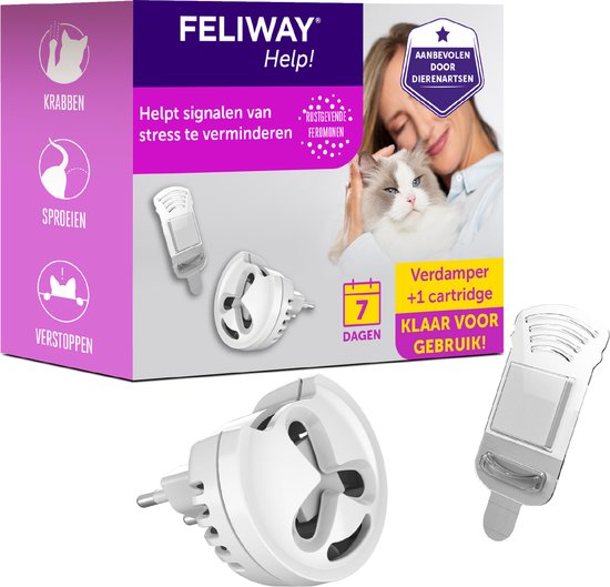 FELIWAY Help! Verdamper + Cartridge voor 7 dagen geruststelling | Tijdelijke spannende situaties voor je kat