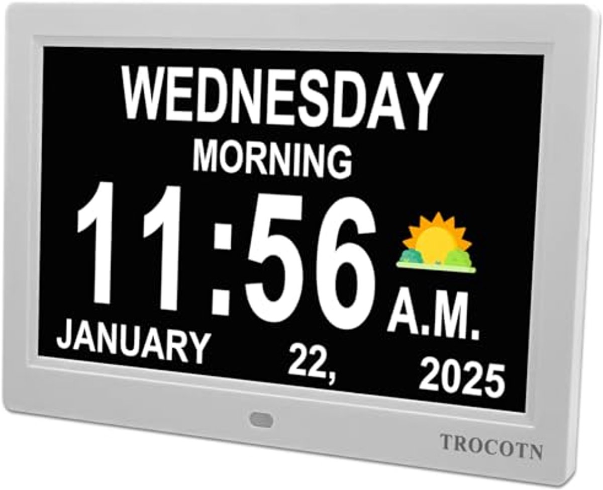 Digitale Klok 10 Inch met Groot Display voor Senioren - Dag Klok met Duidelijke Weergave