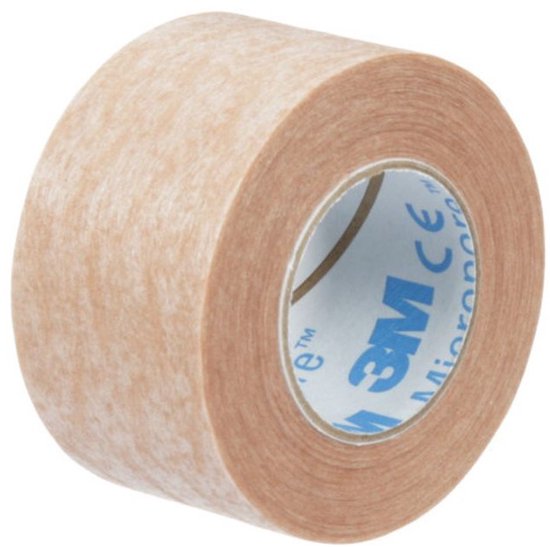 Sparadrap chirurgical 3M Micropore beige 2,5 cm x 9,1 m - hypoallergénique, doux pour la peau, bonne adhérence et respirant - facile à déchirer à la taille souhaitée