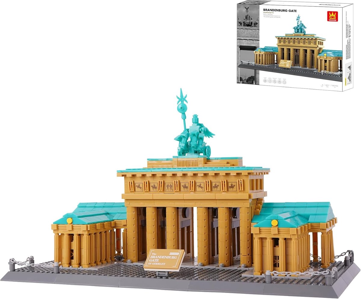 COIL Modelbouwpakketten, Architectuurmodel, Constructiespeelgoedblokken, Speelgoedbouwstenen, Brandenburger Tor Berlijn, 1551 onderdelen