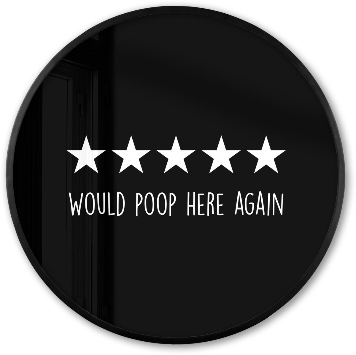 FrameYourWall Poster in lijst Rond - Fotolijst 80x80 cm - Posters - Quotes - Would poop here again - Humor - Zwart - Spreuk - Ronde posterlijst zwart - Decoratie - Wanddecoratie woonkamer - Muurdecoratie slaapkamer Review