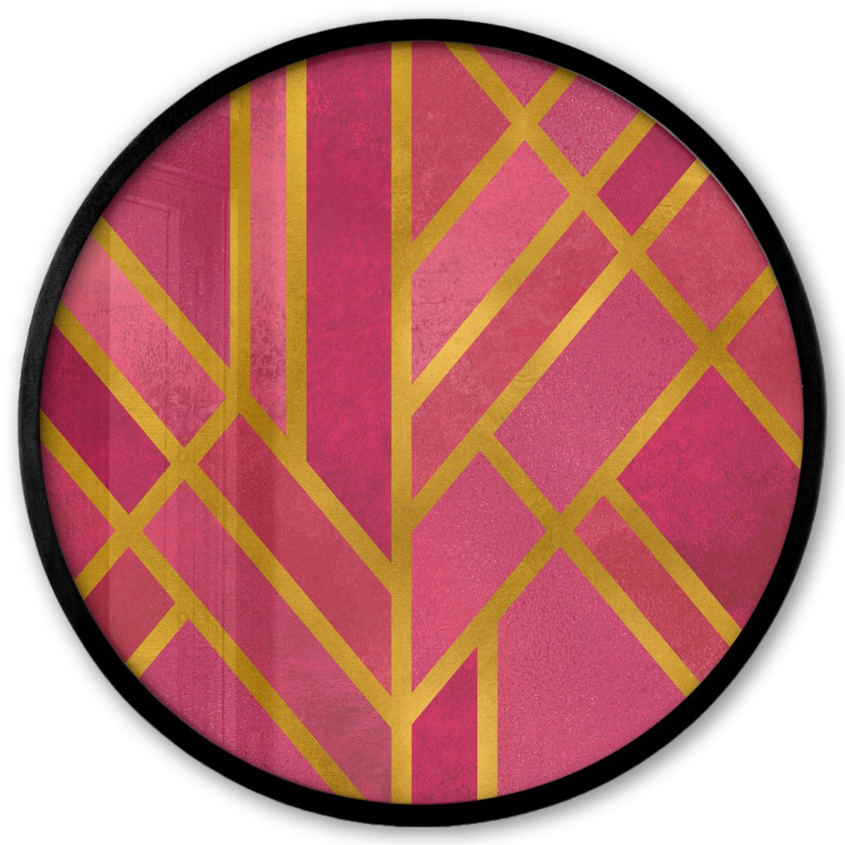 FrameYourWall Poster in lijst Rond - Fotolijst 40x40 cm - Posters - Goud - Design - Luxe - Ronde posterlijst zwart - Decoratie - Wanddecoratie woonkamer - Muurdecoratie slaapkamer Multicolor