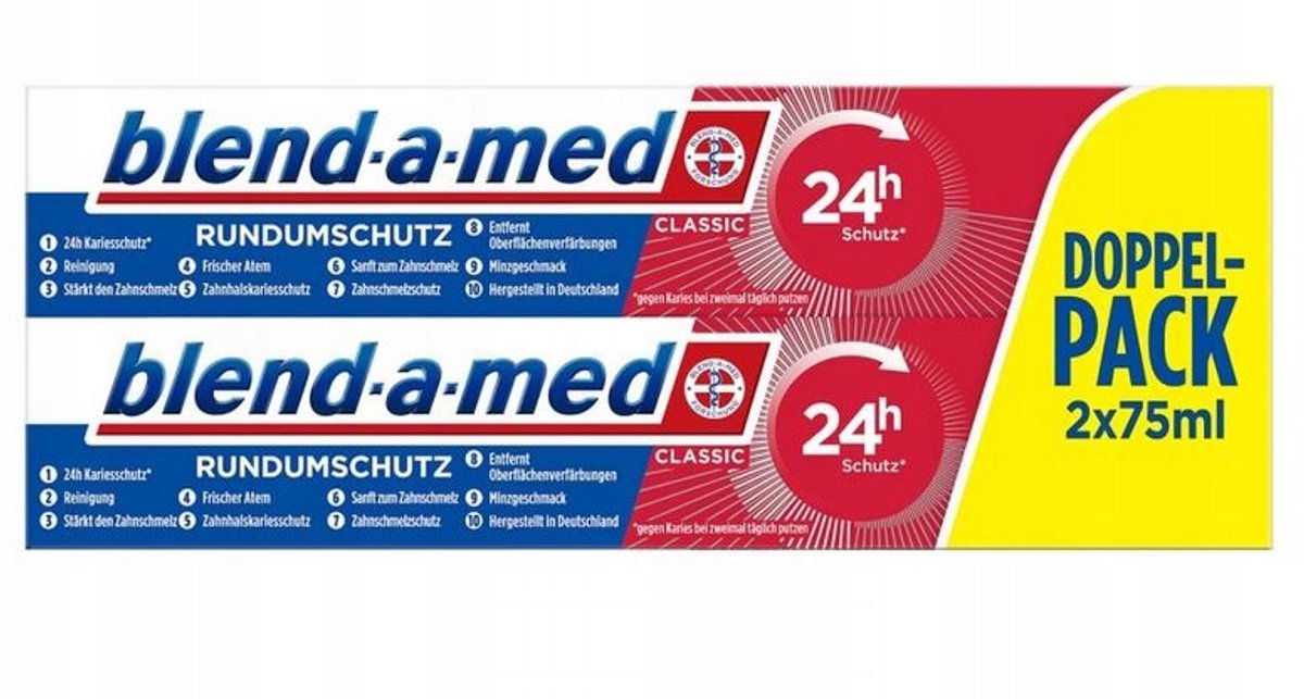 Blend-a-med Tandpasta Classic – 2-pack – 2 × 75 ml – Dagelijkse gebitsverzorging