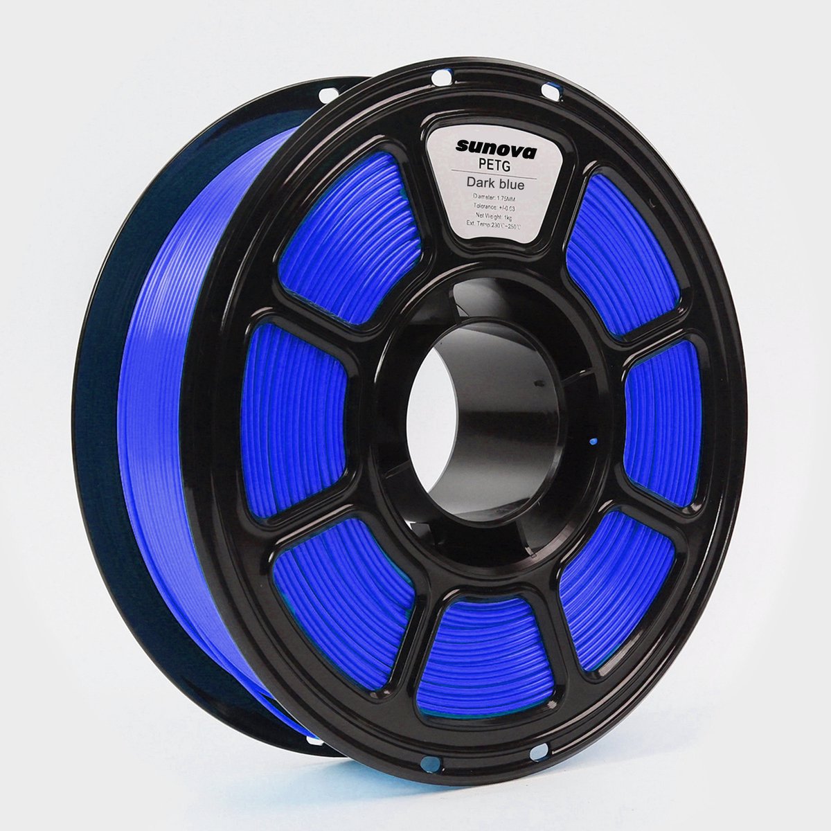 Sunova PETG 3D Printer Filament – 1KG PETG Spool– 1.75 mm – ±0.02mm Precisie – Sterke Laaghechting – Milieuvriendelijke – Donkerblauw