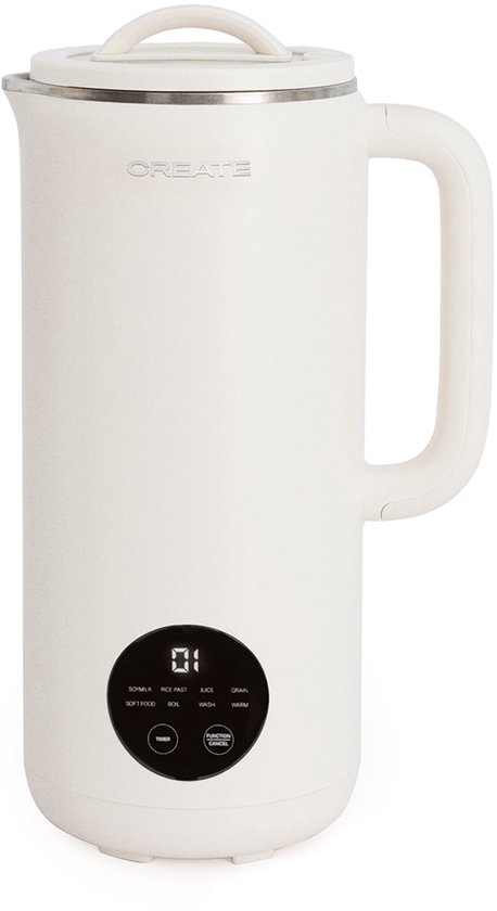 CREATE - Multifunctionele machine van 850 ml voor plantaardige melk, compotes, granenpapjes, groentecrèmes, sapjes - Timer 12 uur - Gebroken wit- VEGAN MILK MAKER STUDIO