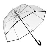 Parapluie de mariage transparent - manche en plastique - diamètre 63 cm - transparent - Parapluie marié/mariée