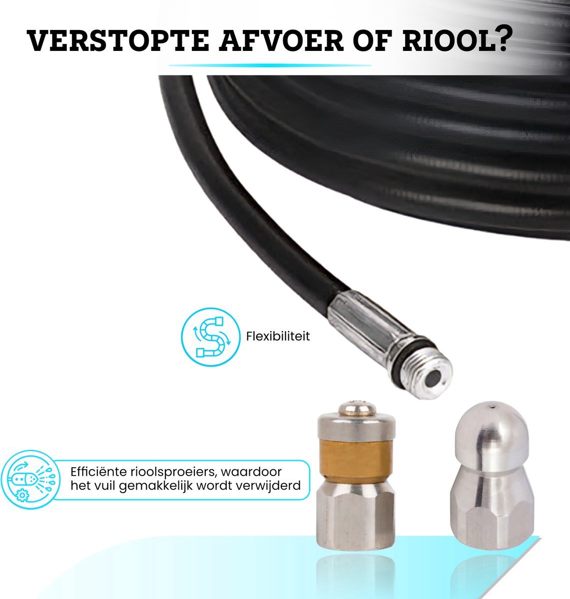Somstyle Rioolslang 15 Meter Geschikt Voor Kärcher K2, K3, K4, K5, K6, K7 & Lavor Hogedrukreiniger - Slang Reiniging Set – foto 8