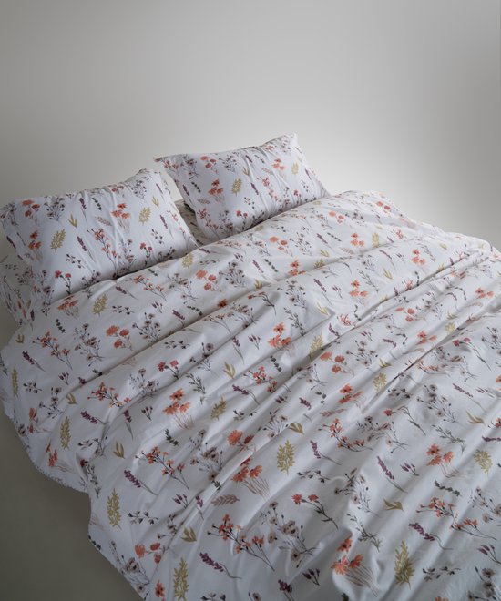 Danse de Danse double en 100 % Cotton Design , motif floral et automnal, multicolore et doux, pour Katoen double.