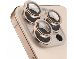 Camera Lens Screen Protector geschikt voor iPhone 16 Pro / 16 Pro Max Camera Lens Screen Protector - Desert Titanium - Screenprotector - 2 stuks - Camera Protector geschikt voor iPhone 16 Pro - Gehard Glas - Eenvoudige Installatie
