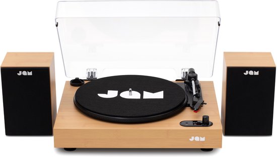 Jam - Bluetooth Platenspeler met speakers - Met Passieve boekenplank...