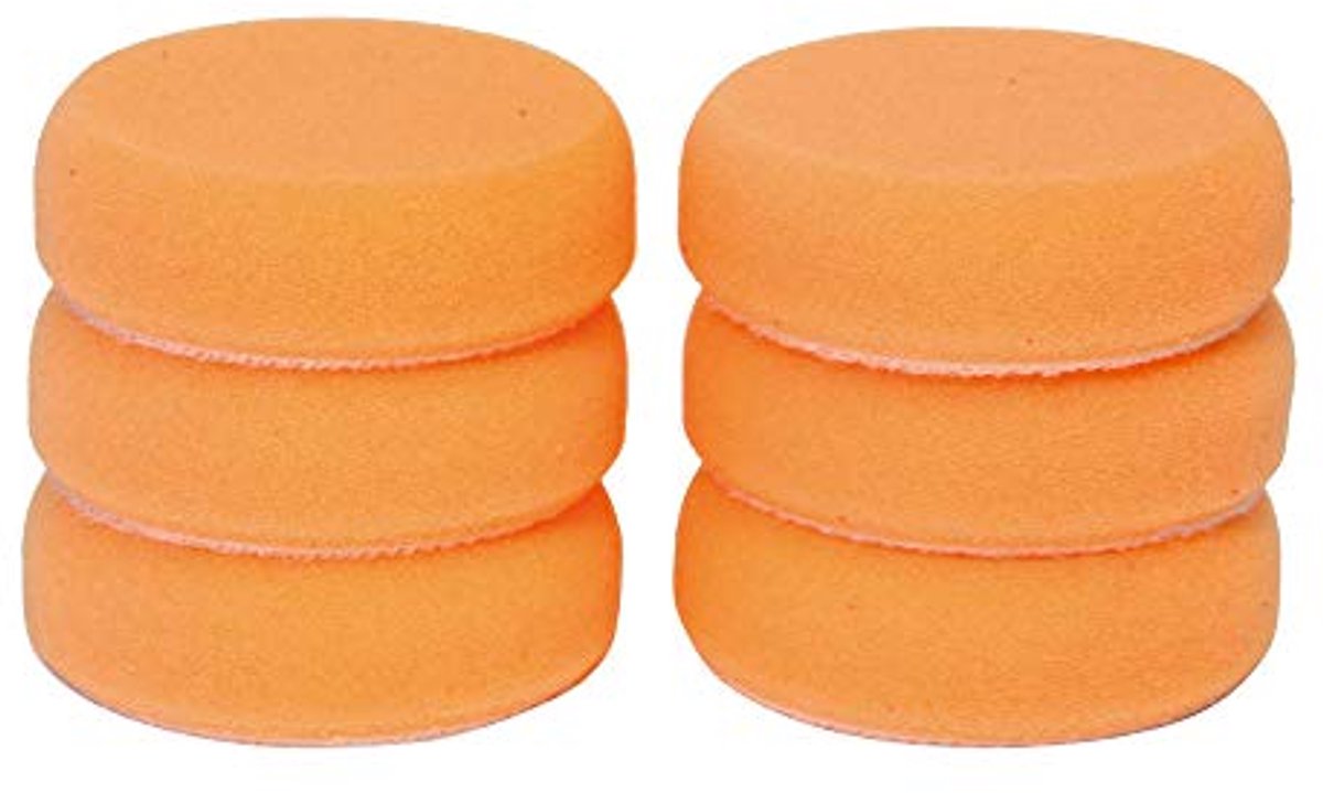 Polijstpadset 75 mm - Middelharde Polijstspons met Klittenband - 6 Stuks