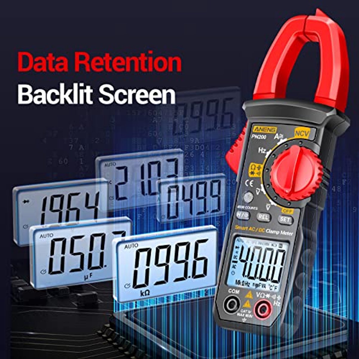 Multimeter Stroomtang 4000 Tellingen TRMS - Automatisch Bereik Met Spanningsdetectie
