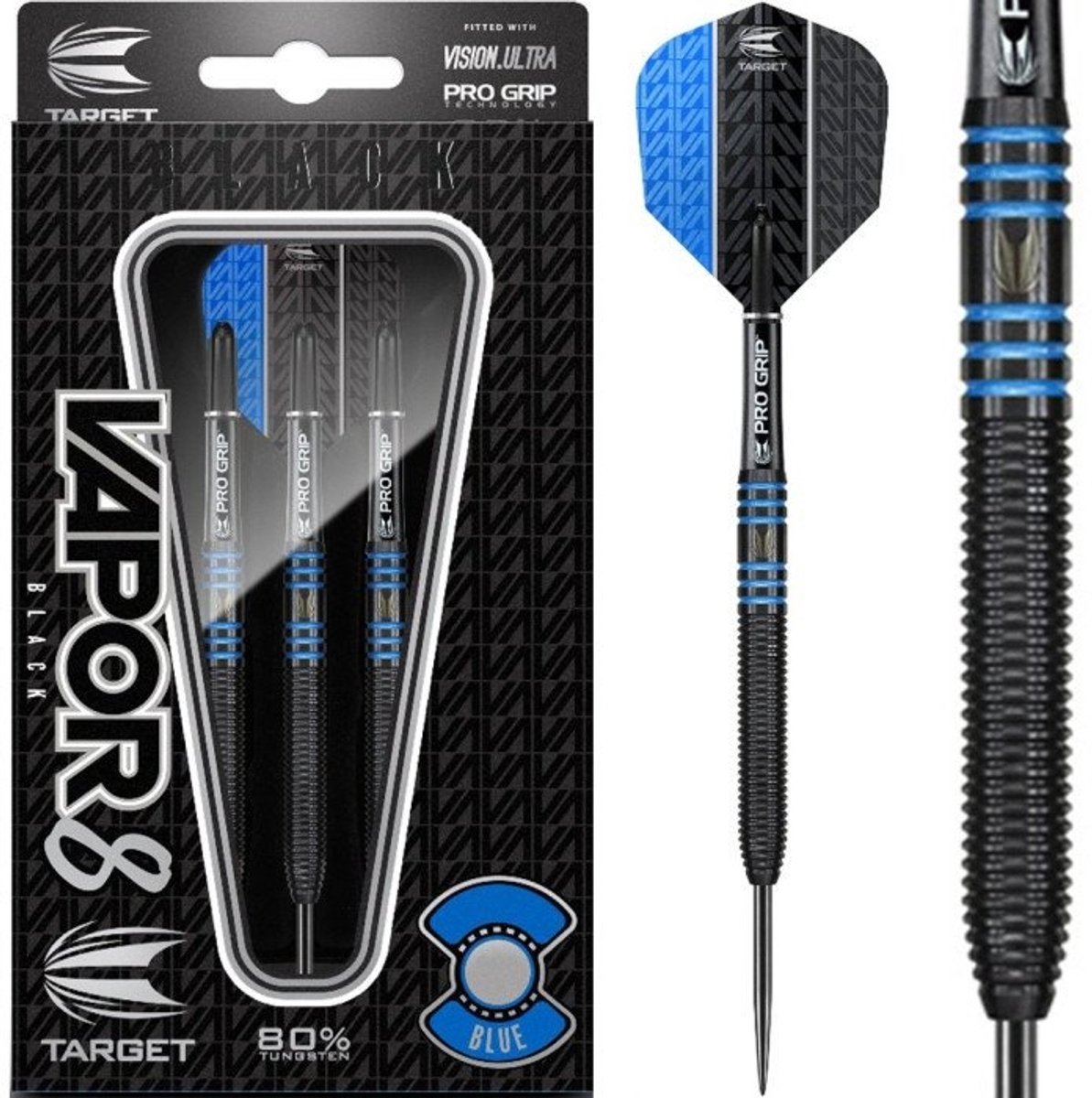 Target Vapor-8 Black-Blue 80% - Dartpijlen