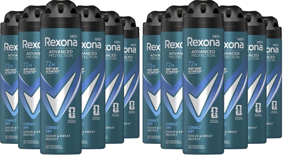Rexona Deo Spray Men Cobalt Dry - 12 x 150 ml - Voordeelverpakking