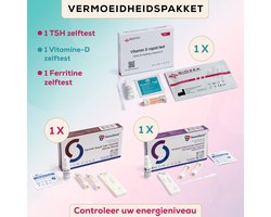 Vermoeidheidspakket – Vitamine D Zelftest, Ferritine Zelftest & TSH Zelftest – 3-delige set – Snelle screening thuis – Uitslag in 5–15 min