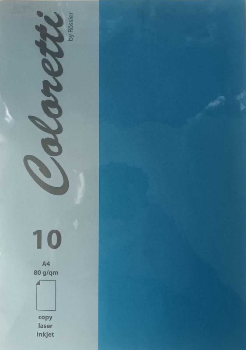 Papier - Kleur Indigo Blauw - Gekleurd - Coloretti - 80gram - 10 vellen - Formaat A4 - 210x297mm - 110701596 - Rossler Papier