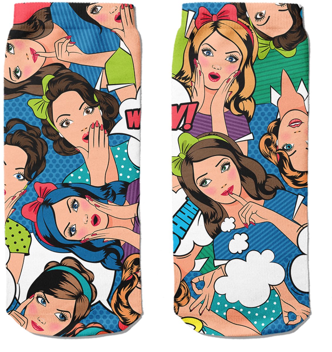 Goby Pop Art Enkelsokken – Happy Socks – Grappige Sokken - Vrolijke Sokken – Maat 35–39