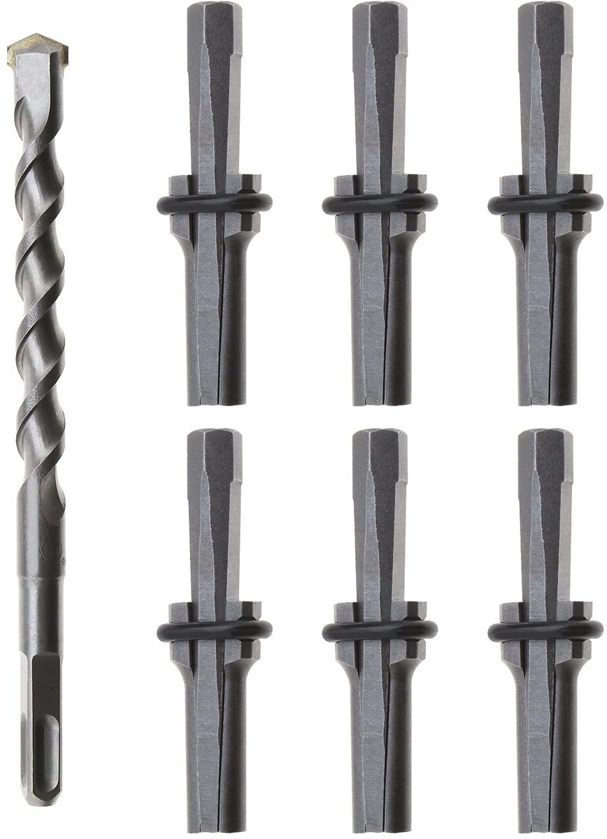 7x 16mm Plug Wedge Spring Shims 5/8" Stone Splitter Concrete Marble Rock Stone Hand Tools 16*200mm Rotary Hammer Drill
