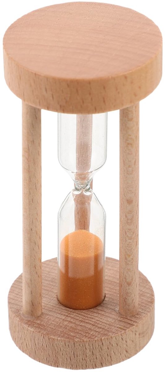 Supvox Pelmets 3 Minutes Small Wooden Hourglass Party Decoration Children Head Decoration (Orange Sand)