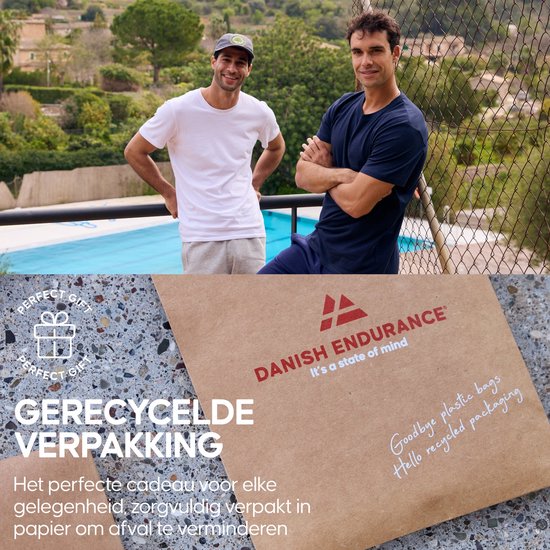 T-Shirt DANISH ENDURANCE pour Homme - Col V- Wit et Zwart - Lot de 2 - L