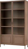 WOOOD Ronja Vitrinekast - Metaal - Military Brown - 189x110x43
