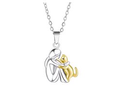 Ketting Meisje met Katje Goudkleur
