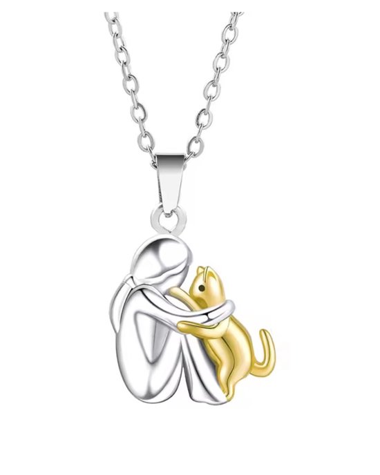 Ketting Meisje met Katje Goudkleur