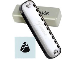 Finesse Mondharmonica – C Majeur – met Case - voor Volwassenen & Kinderen - Zilver