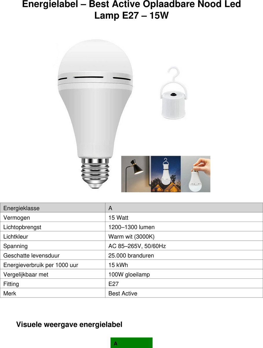 Oplaadbare Noodverlichting Met Bewegingssensor - Nachtlampje, Stroomuitval Lamp & Multifunctioneel Voor Volwassenen [Energieklasse A]