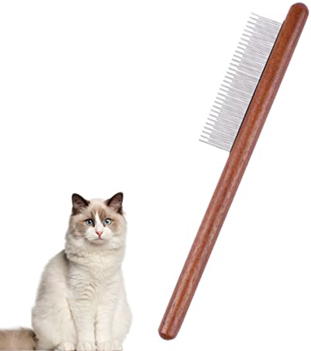 Houten kattenkam en hondenkam voor alle haarlengtes - Effectieve vlooienkam voor katten