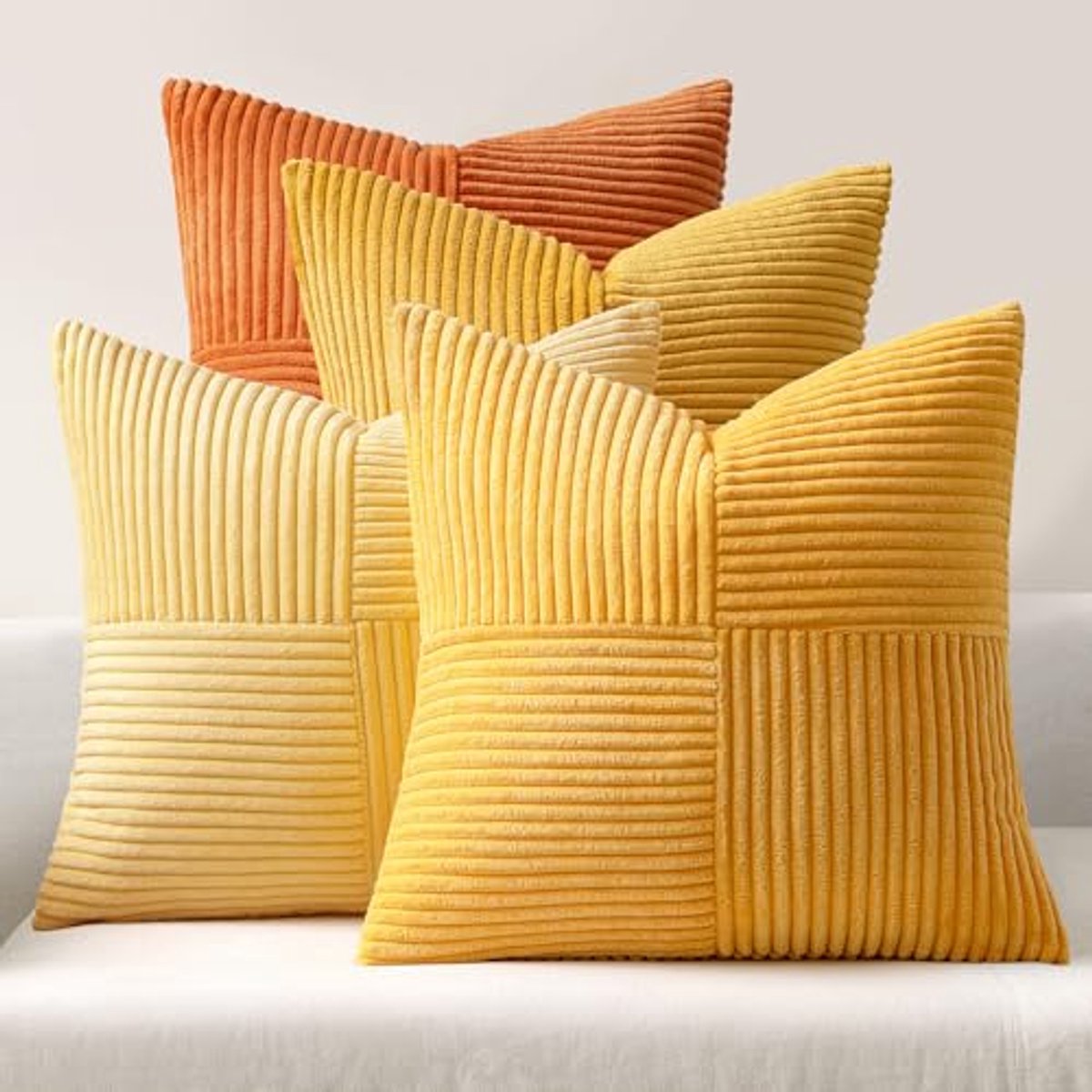 Moderne Corduroy Velours Kussenhoezen 45 x 45 cm Set van 4