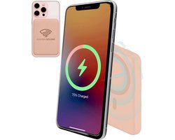 Golden Sound Powerbank 10.000 mAh – Geschikt voor MagSafe systeem – Powerbanks – Magnetisch opladen – Noodpakket – Draadloos opladen – Met USB C Poort – Roze