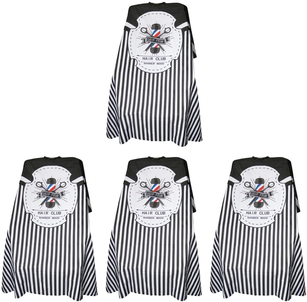 4 stuks Kapsalon Cape Haar Schort Barber Schort Gestreepte Kapperscape met Strepen Mannen Schort Kapsalon Schort Kapsalon Accessoires Wit