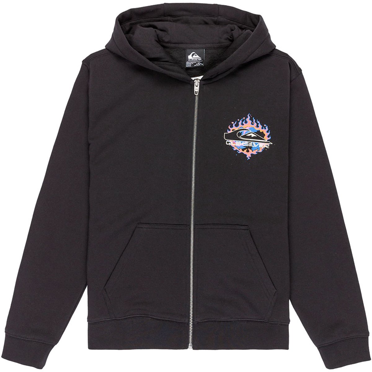 Quiksilver Graphic Sweatshirt Met Rits 16 Years Jongens Zwart