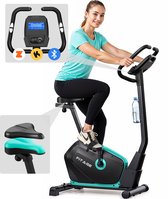 FITAGE Hometrainer - Fitnessfiets met 32 Weerstandsniveaus - LCD Display - Bluetooth Kinomap & Zwift - Fiets Lage Instap, Ergonomisch & Stil - Hometrainers Fitness voor Thuis