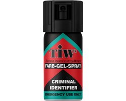 TIW Zelfverdedigingsspray 40ML - Legale Zelfverdediging Spray - Smurfenspray - Criminal Identifier - Duidelijke Markering op Dader - Zichtbaar tot 48 Uur - 4M Bereik - Toegestaan Alternatief voor Pepperspray