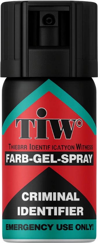 TIW Zelfverdedigingsspray 40ML - Legale Zelfverdediging Spray - Smurfenspray - Criminal Identifier - Duidelijke Markering op Dader - Zichtbaar tot 48 Uur - 4M Bereik - Toegestaan Alternatief voor Pepperspray